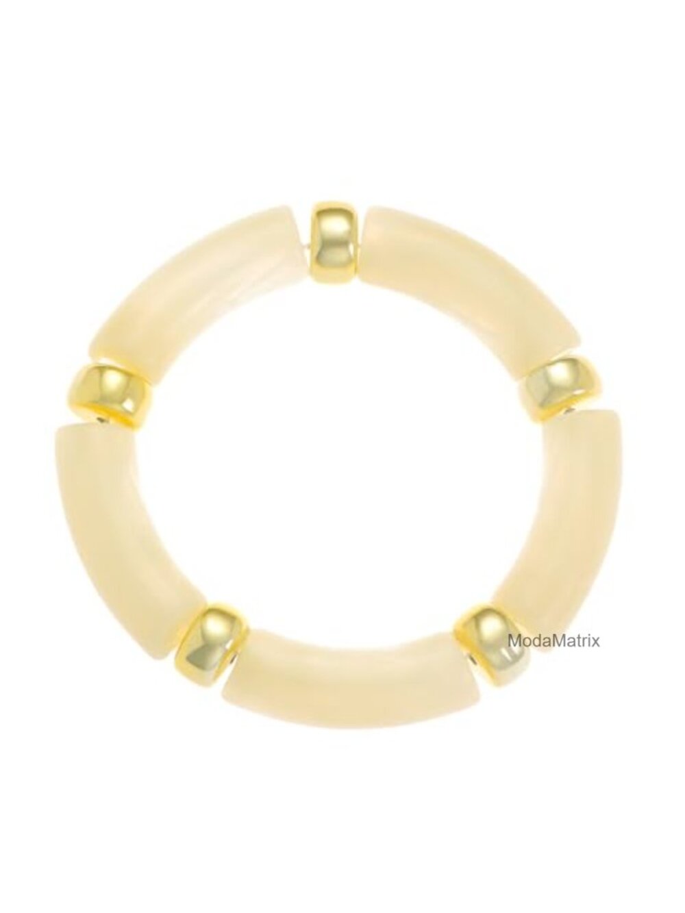 Chunky Resin Bamboo Tube Stretchable Friendship Bracelet Boho Beach Jewelry